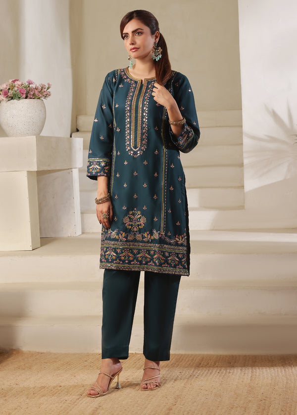 Rang Deep Sea Green Cotton - 2 pieces