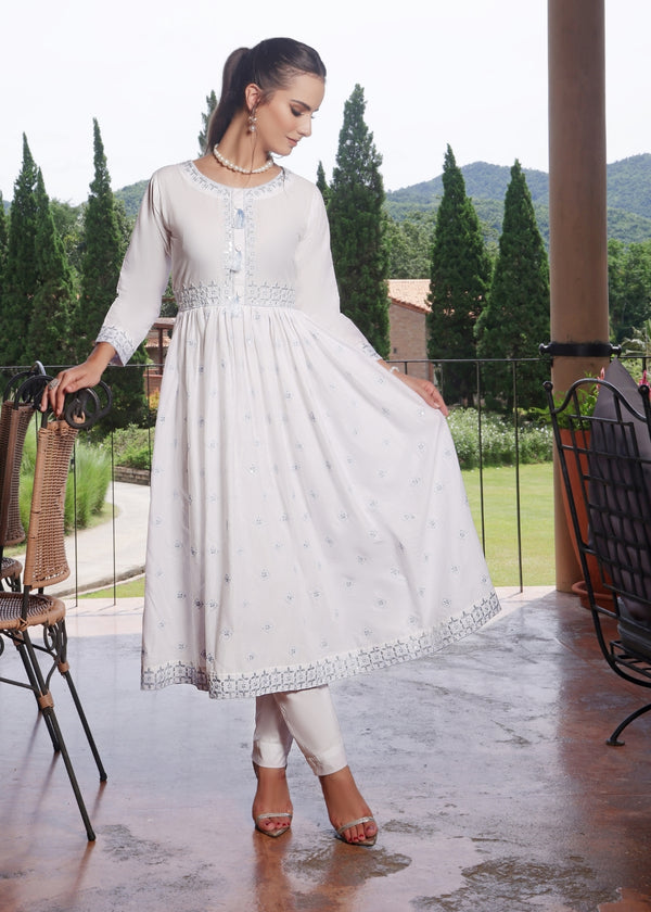 Gulraiz - White - 2 pieces - Cotton