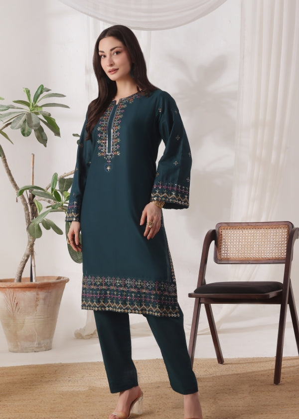 Mehar Dark Forest Green - 2 pieces