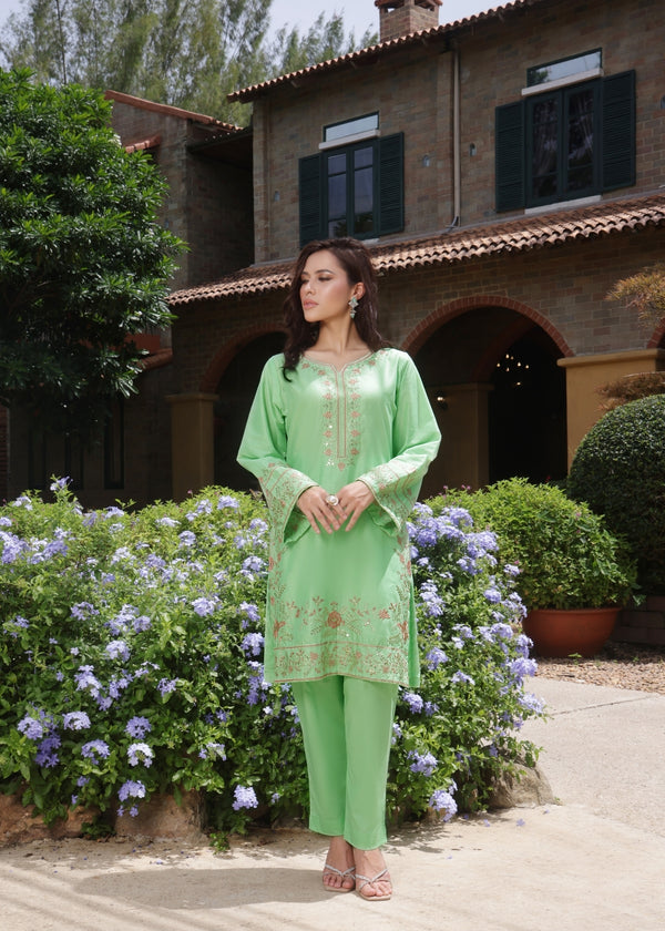 Rangoon - Pistachio Green - 2 pieces - Cotton