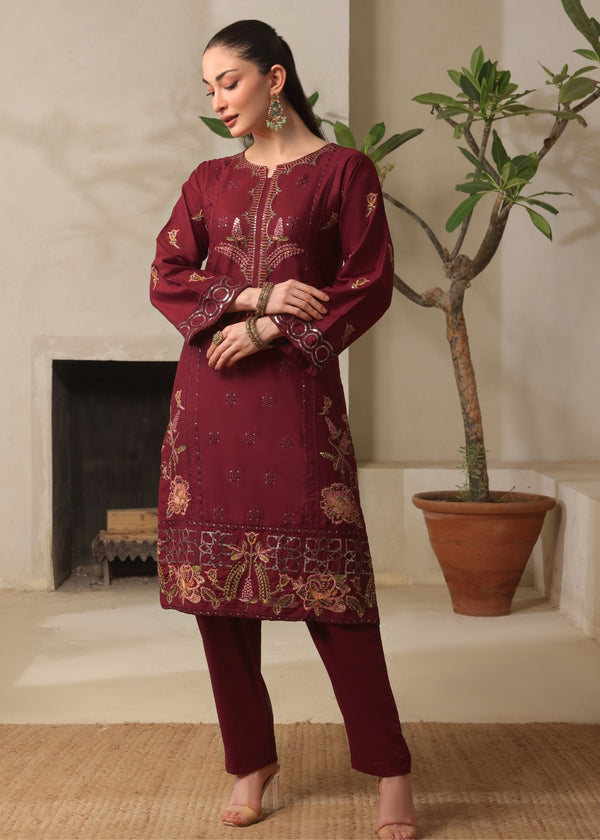 Sumbul - Maroon - 2 pieces - Cotton