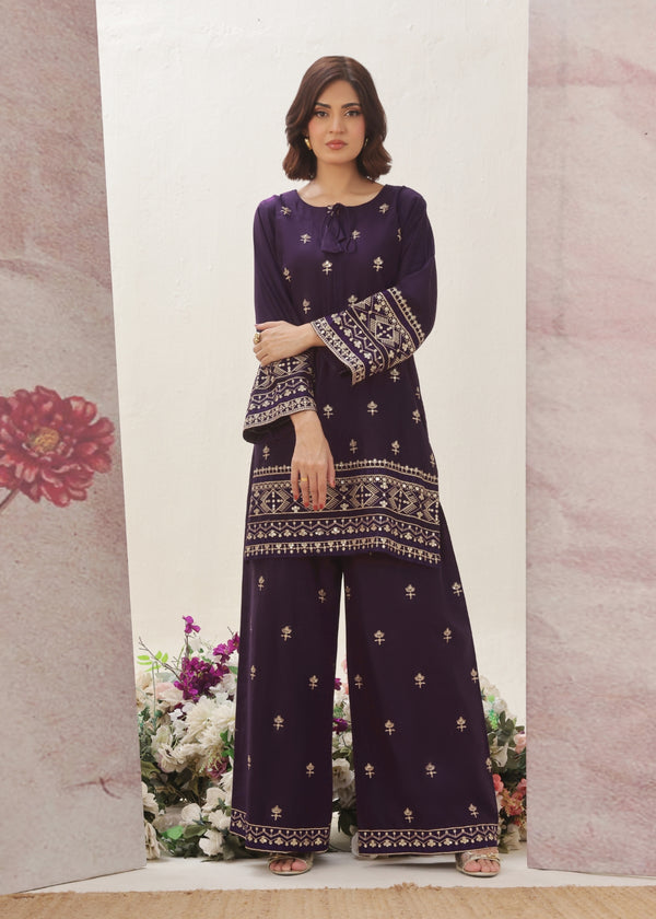Maya - Purple-Cotton Fabric